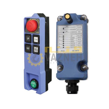 تصویر کامل ریموت کنترل ساگا SAGA1-L6B شامل فرستنده و گیرنده صنعتی مناسب جرثقیل سقفی
