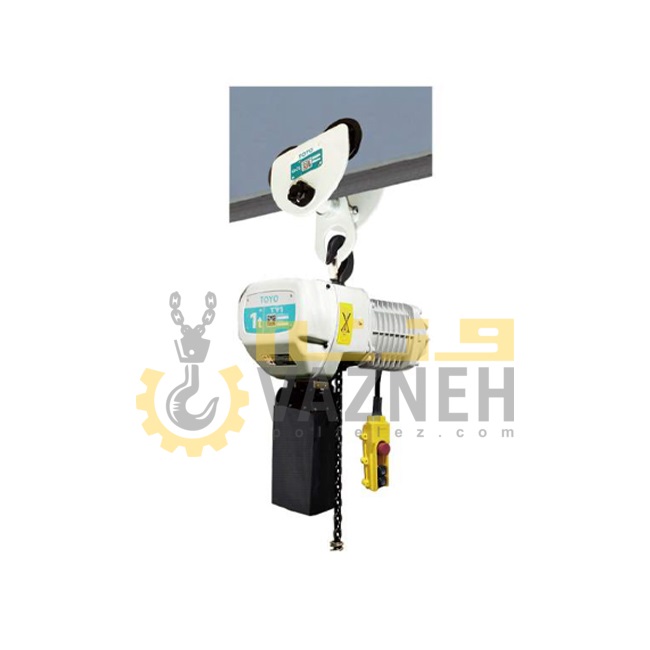 بالابر برقی زنجیری تویو مدل TY1همراه با ترولی دستی بالابر جرثقیل