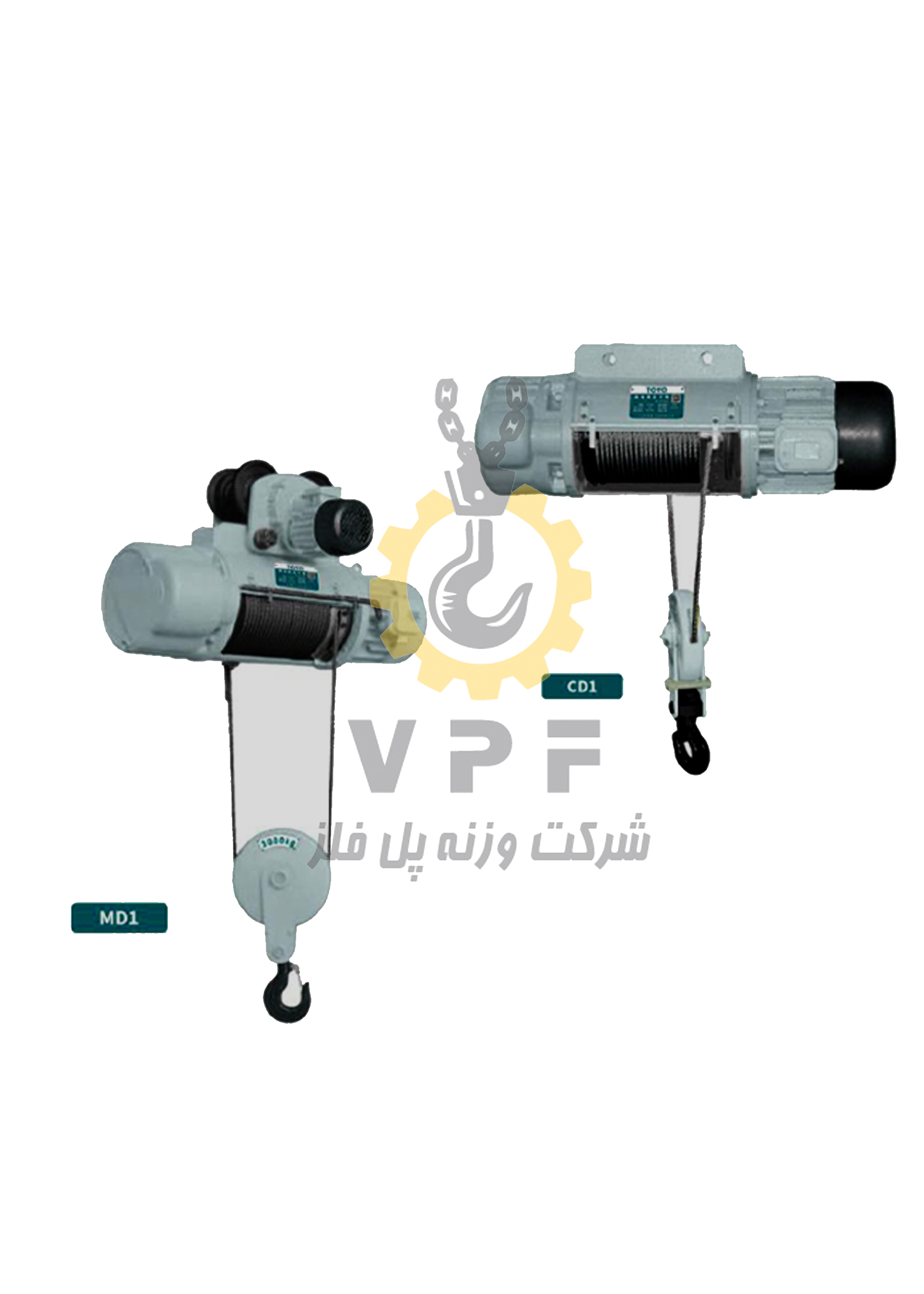 toyo-ty11-cd1-md1-wire-rope-hoist خرید وینچ جرثقیل سقفی سیم بکسلی با گارانتی