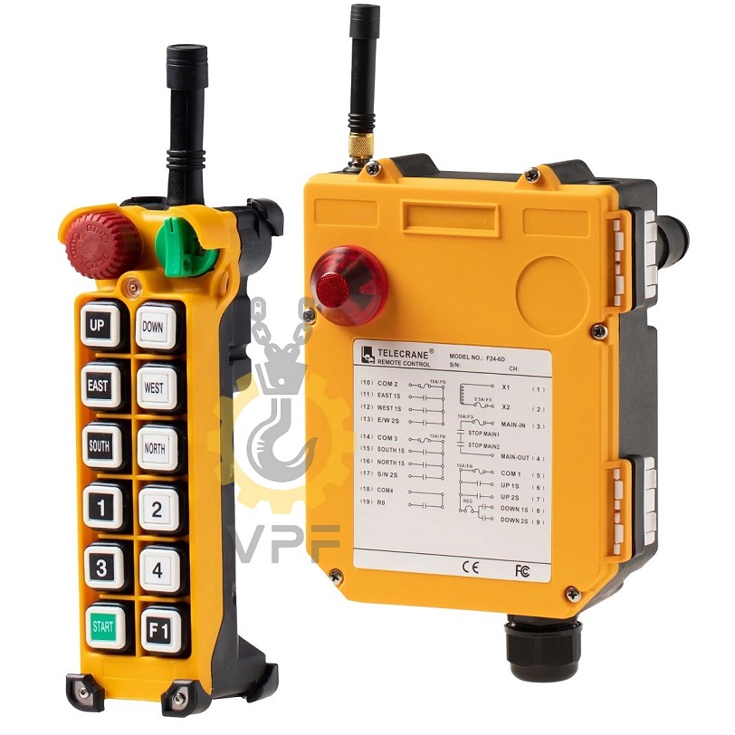 Telecrane-remote-control-F24-12D-1 عکس دستگاه کامل ریموت کنترل تله کرین F24-12D شامل فرستنده و گیرنده