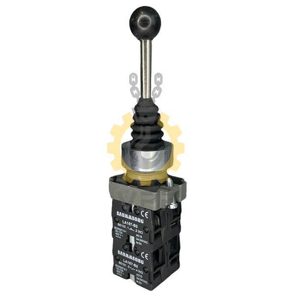 جوی-استیک-سامسونگ-مدل-LA167-B2-4 جویاستیک صنعتی سامسونگ مدل LA167-B2، چهار حالته، با بدنه فلزی و دسته اهرمی مقاوم مناسب کنترل جرثقیلها و ماشینآلات صنعتی